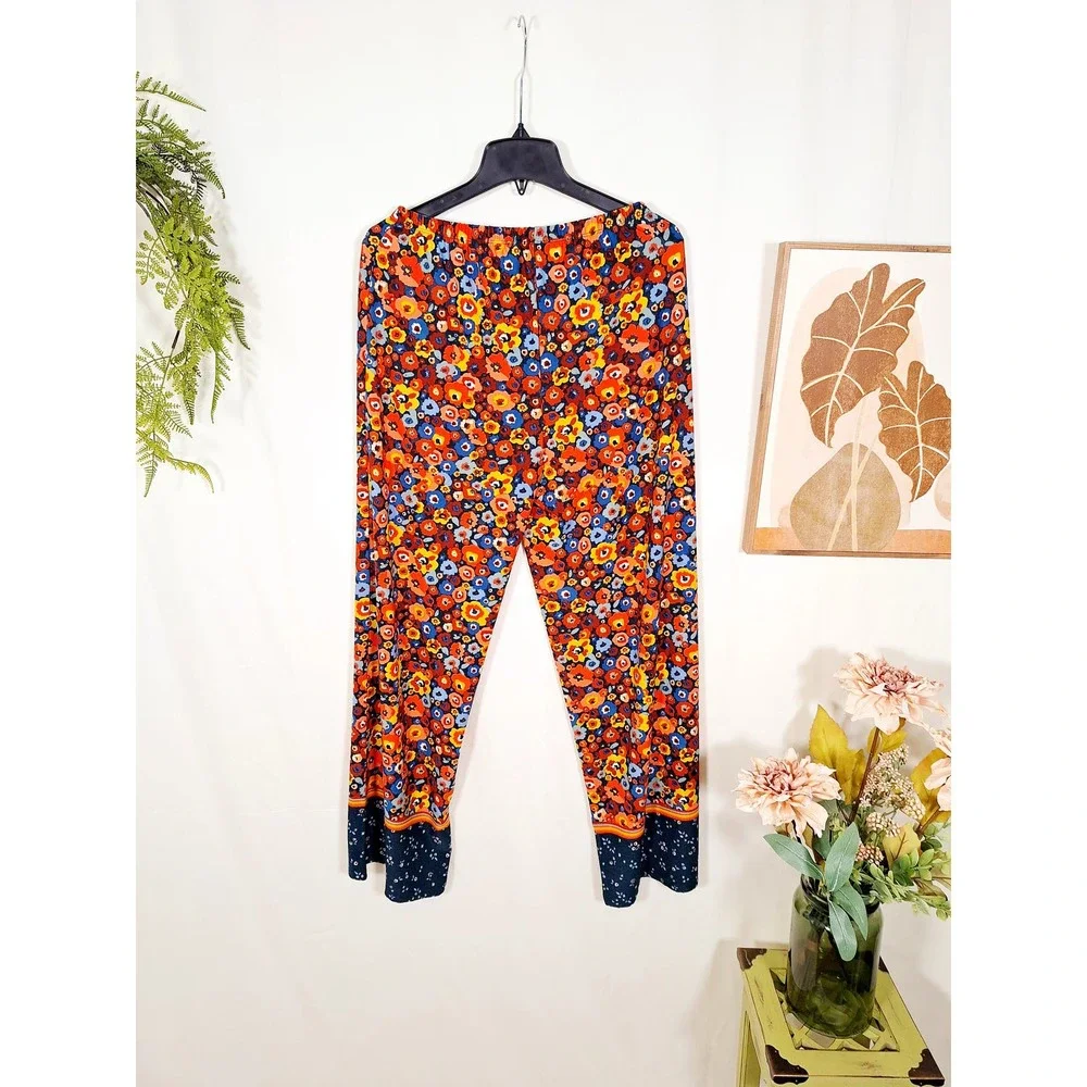 Melissa Paige Women's Floral Stretch Pants Large - Picture 2 of 5